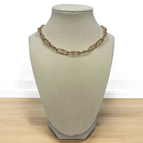 Revolve Ettika Fashion Jewelry Gold Chunky Chain Necklace GTN2948 NWT - Picture 1 of 5